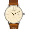 Montre Homme Iron Annie Bauhaus Bracelet Cuir Cadran Beige Quartz 50505