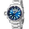 Montre de plongée à quartz Citizen Promaster Aqualand en acier inoxydable avec cadran bleu JP2000-67L 200M pour homme