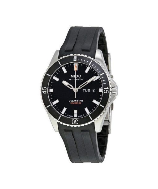 Montre pour homme Mido Ocean Star avec bracelet en caoutchouc et cadran noir automatique M026.430.17.051.00 200M