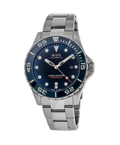 Montre de plongée automatique Mido Ocean Star 600 chronomètre à cadran bleu M026.608.11.041.01 600M pour homme