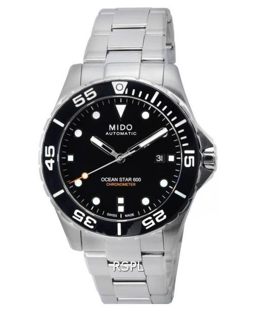 Mido Ocean Star 600 Chronomètre Cadran Noir Automatique Diver&#39,s M026.608.11.051.00 M0266081105100 600M Montre Homme