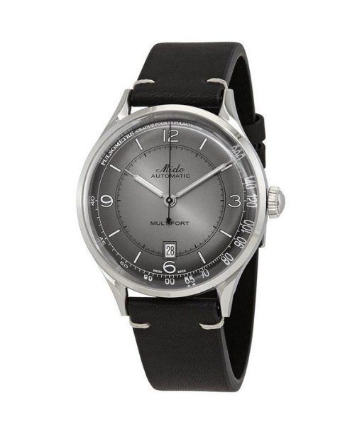 Montre pour homme Mido Multifort Patrimony avec bracelet en cuir et cadran anthracite automatique M040.407.16.060.00