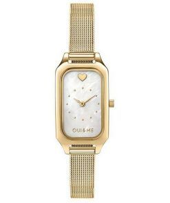 Montre Femme Oui &amp, Me Finette Cadran Blanc Or Ton Acier Inoxydable Quartz ME010198