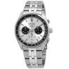 Montre Seiko chronographe en acier inoxydable avec cadran blanc et quartz SSB425P1 100M pour homme