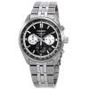 Montre Seiko chronographe en acier inoxydable avec cadran noir et quartz SSB429P1 100M pour homme