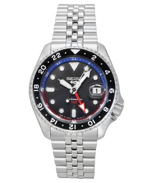 Montre pour homme Seiko 5 Sports SKX Style GMT en acier inoxydable avec cadran gris 24 bijoux automatique SSK019J1 100M