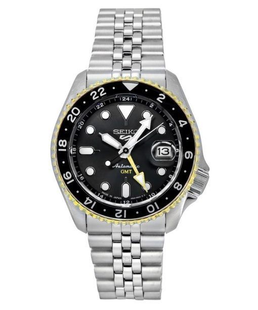 Montre pour homme Seiko 5 Sports SKX Style GMT en acier inoxydable avec cadran gris 24 bijoux automatique SSK021J1 100M