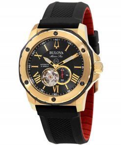 Bulova Marine Star 98A272 200M Montre pour homme avec cadran noir et cadran noir