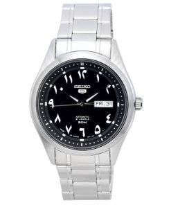 Montre Homme Seiko 5 Acier Inoxydable Cadran Arabe Noir Automatique SNKP21 SNKP21J1 SNKP21J