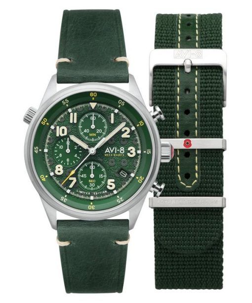 AVI-8 Flyboy Royal British Legion Tri-Service Chronographe Édition Limitée Marlborough Lines Cadran Vert Quartz AV-4102-RBL-03 H