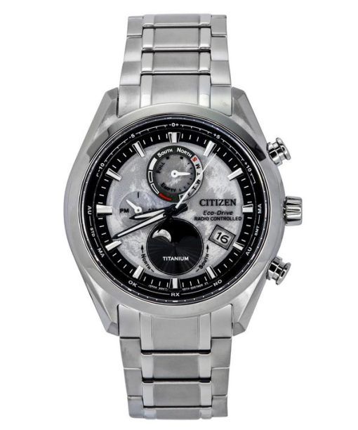 Montre pour homme Citizen Eco-Drive Tsuki-yomi Super Titanium radiocommandée cadran gris BY1010-81H 100M