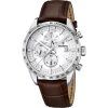 Montre Festina Timeless Chronographe avec bracelet en cuir et cadran argenté à quartz F16760-1 pour homme