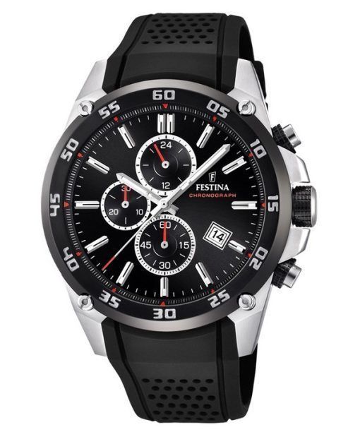 Montre pour homme Festina The Originals chronographe bracelet en caoutchouc cadran noir Quartz F20330-5 100M