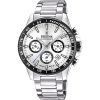 Montre pour homme Festina Timeless Chronographe en acier inoxydable avec cadran argenté et quartz F20560-1 100M