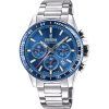 Montre pour homme Festina Timeless Chronographe en acier inoxydable avec cadran bleu et quartz F20560-3 100M