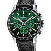 Montre pour homme Festina Timeless Chronographe Bracelet en cuir Cadran vert Quartz F20561-5 100M