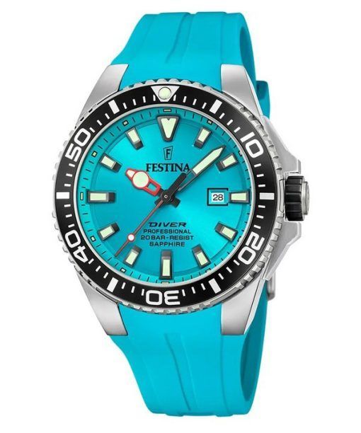 Montre pour homme Festina Diver avec bracelet en caoutchouc et cadran turquoise F20664-5 200M