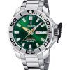 Montre pour homme Festina Diver en acier inoxydable avec cadran vert et quartz F20665-2 200M avec bracelet supplémentaire