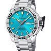 Montre pour homme Festina Diver en acier inoxydable avec cadran turquoise et quartz F20665-6 200M avec bracelet supplémentaire