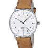 Montre pour homme Iron Annie 100 Jahre Bauhaus avec bracelet en cuir et cadran blanc à quartz 50461