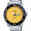 Montre pour homme Casio Standard analogique en acier inoxydable avec cadran jaune et quartz MTD-125D-9AV 100M