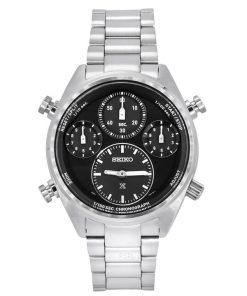 Montre pour homme Seiko Prospex Speedtimer chronographe en acier inoxydable avec cadran noir solaire SFJ003P1 100M