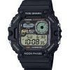 Montre pour hommes Casio Standard Digital Graph Phase de Lune Bracelet en résine Quartz WS-1700H-1AV 100M