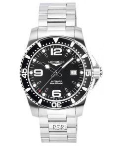 Montre Longines HydroConquest Sunray Black avec cadran Super-LumiNova Automatic Diver&#39,s L3.841.4.56.6 300M pour homme