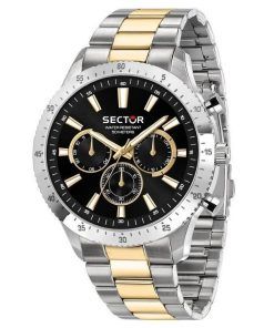 Sector 270 Multifonction Deux Tons Acier Inoxydable Cadran Noir Quartz R3253578026 Montre Homme