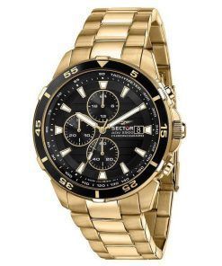 Sector ADV2500 Chronographe Acier Inoxydable Doré Cadran Noir Quartz R3273643008 100M Montre Homme