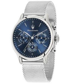 Maserati Epoca Acier Inoxydable Cadran Bleu Quartz R8853118019 100M Montre Homme