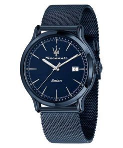 Maserati Acier Inoxydable Mesh Cadran Bleu Solar R8853149001 100M Montre Homme