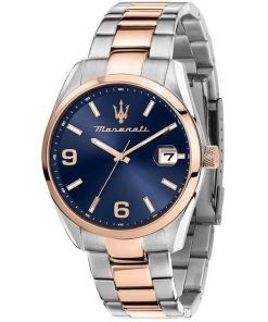 HORS Montre Homme Maserati Attrazione Deux Tons Acier Inoxydable Cadran Bleu Quartz R8853151006