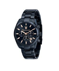 Montre Maserati Attrazione chronographe en acier inoxydable bleu marine cadran multifonction à quartz R8873626003 montre pour ho