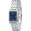 Montre Bulova Classic Sutton Diamond Accent en acier inoxydable avec cadran bleu et quartz 96P245 pour femme