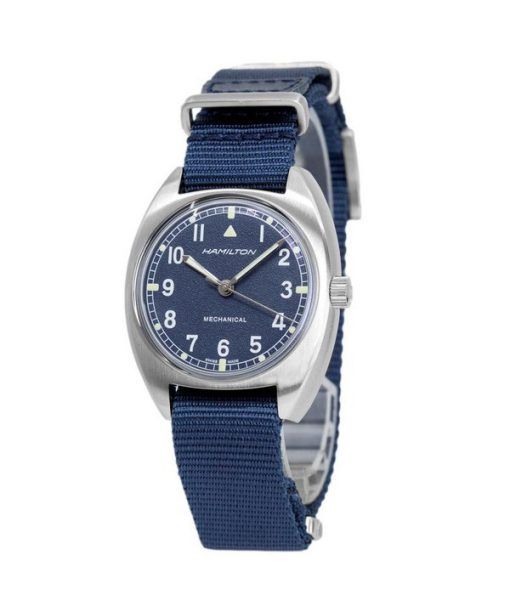 Montre pour homme Hamilton Khaki Aviation Pilot Pioneer avec cadran bleu mécanique H76419941 100M