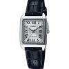 Montre pour femme Casio Standard analogique avec bracelet en cuir et cadran argenté à quartz LTP-V007L-7B1