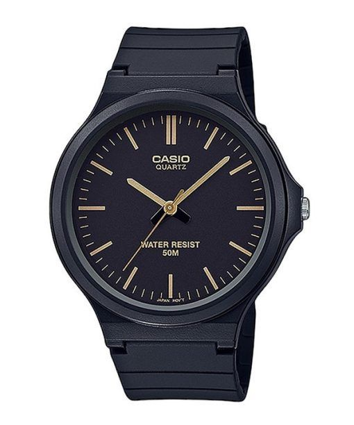 Montre pour homme Casio Standard analogique avec bracelet en résine et cadran noir à quartz MW-240-1E2V