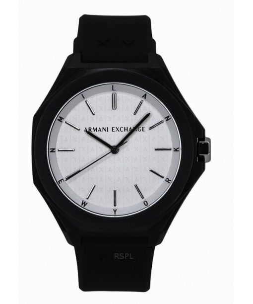 Montre pour homme Armani Exchange avec bracelet en silicone et cadran blanc à quartz AX4600