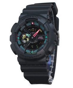 Casio G-Shock analogique numérique multi-fluorescent Accents série bracelet en résine cadran noir Quartz GA-110MF-1A 200M montre