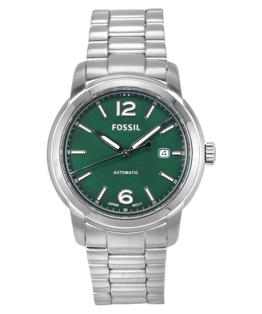 Montre unisexe Fossil Heritage ME3224 automatique en acier inoxydable avec cadran vert