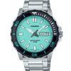 Montre pour homme Casio Standard analogique en acier inoxydable avec cadran turquoise et quartz MTD-125D-2A2V 100M