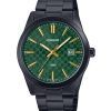 Montre pour homme Casio Standard analogique plaquée ionique en acier inoxydable avec cadran vert et quartz MTP-VD03B-3A