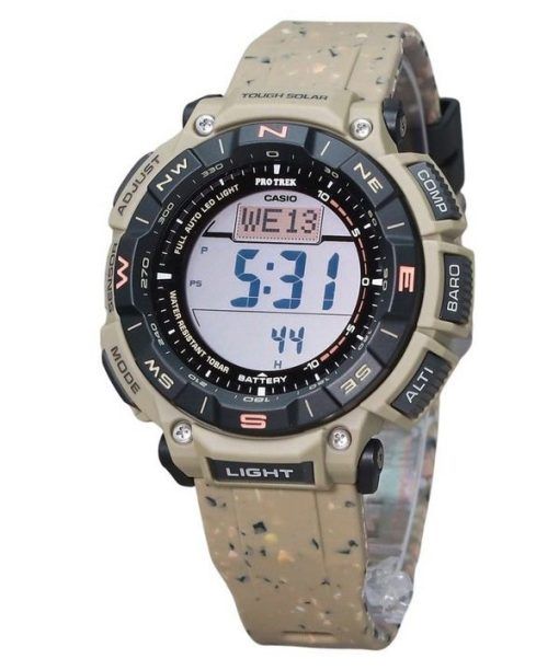 Montre pour homme Casio ProTrek Climber Line numérique bracelet en silicone beige Tough Solar PRG-340SC-5 100M