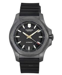 Montre pour homme Victorinox Swiss Army INOX avec cadran noir carbone automatique 241866.1 200M avec coffret cadeau