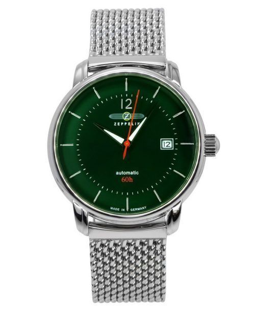 Montre Zeppelin LZ120 Bodensee en acier inoxydable avec cadran vert automatique 8160M4 pour homme