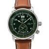 Montre pour homme Zeppelin LZ126 Los Angeles avec bracelet en cuir marron et cadran vert à quartz 86444