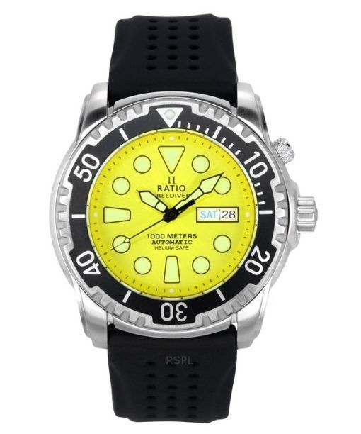 Montre pour homme Ratio FreeDiver Version 03 Helium Safe 1000M Cadran jaune automatique 1068HA90-34VA-YLW-V03