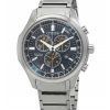 Montre pour homme Citizen Eco-Drive Super Titanium chronographe cadran bleu AT2530-85L 100M