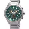 Montre pour homme Citizen Eco-Drive Super Titanium chronographe cadran vert AT2530-85X 100M